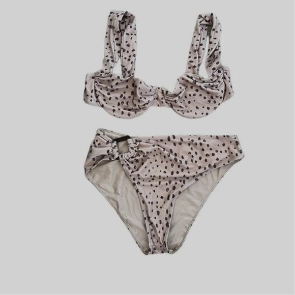 REVEL REY Spencer Cheetah Print Bikini SWIMSUIT Size LARGE - Picture 2 of 8